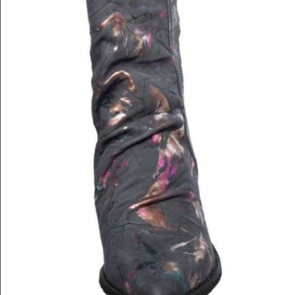 Antelope Peacock Danuta Suede Bootie Boots Y2K Size 6 37 New $230 - Picture 3 of 5